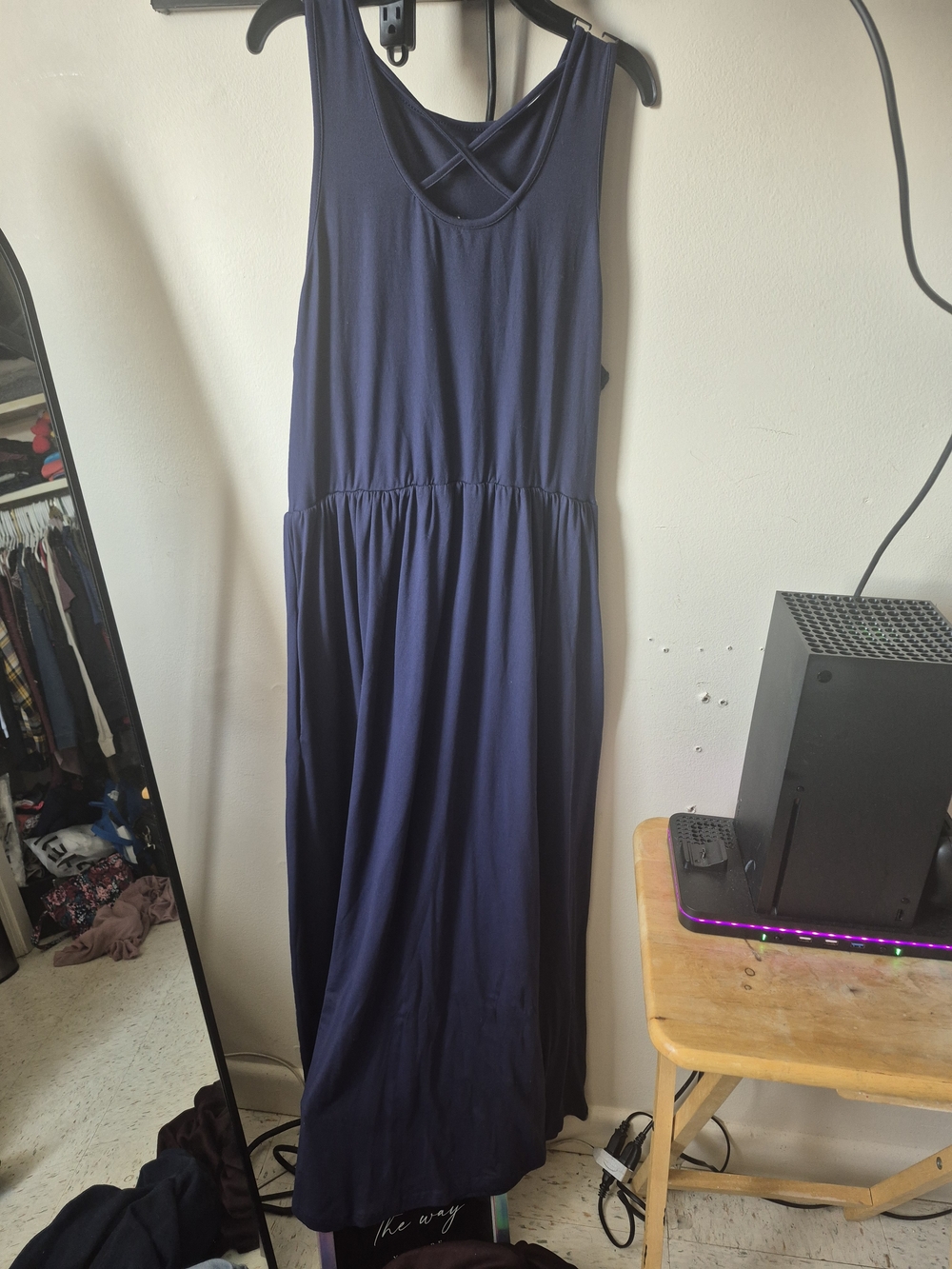 Women’s Navy Sleeveless Maxi Dress - Classic Casual